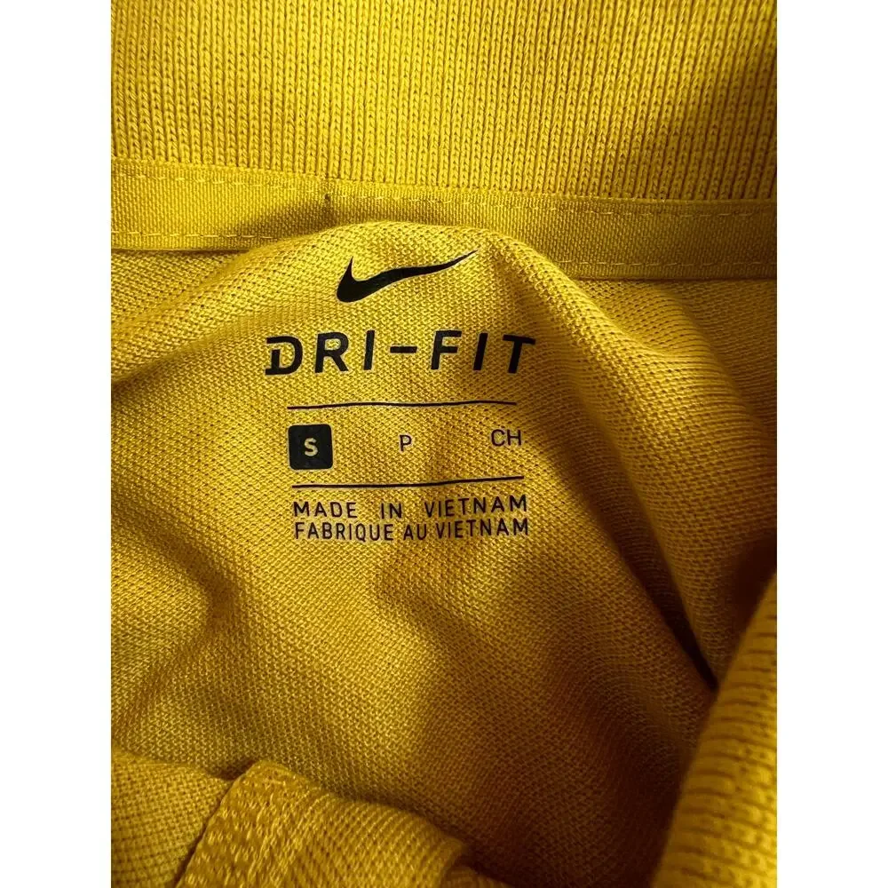Nike Dri-Fit Yellow Women’s Golf Polo Shirt White Multi BV0186-393 Size S